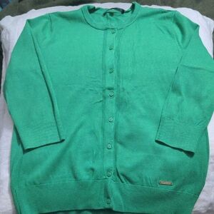 Ellen Tracy Kelly Green Cardigan Size Large